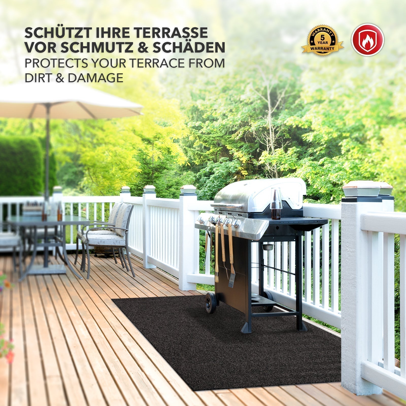 BBQ Mat Dalton | Barbecue Protection Mat | Outdoor Mats for the Barbecue | Fire Retardant