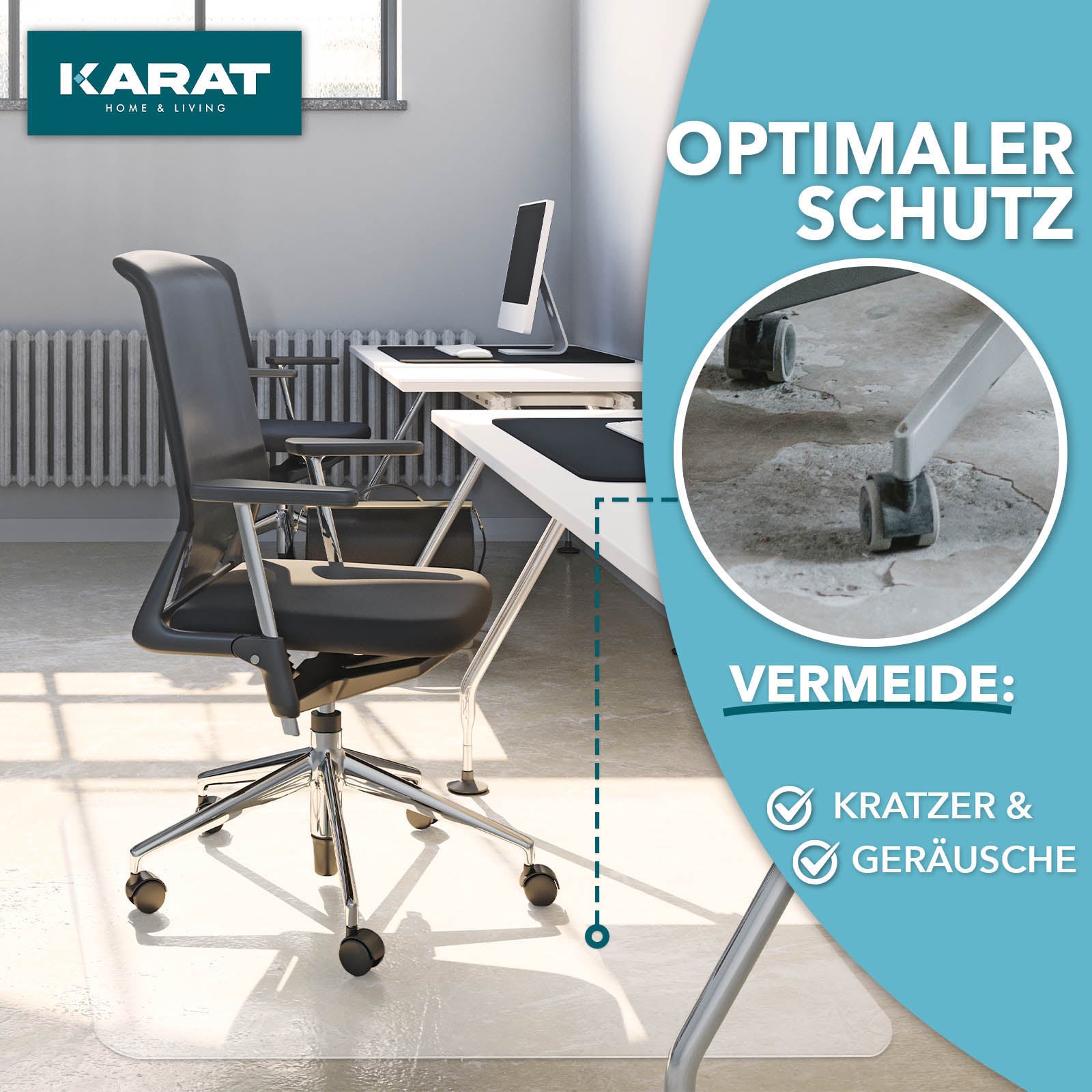 Chair Mat for Hard Floors | Made of Recycled Pet | Transparent