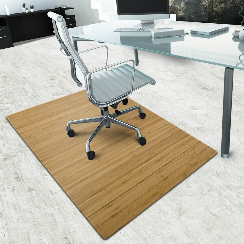 Bamboo Office Chair Mat | for Hard Floors and Carpet